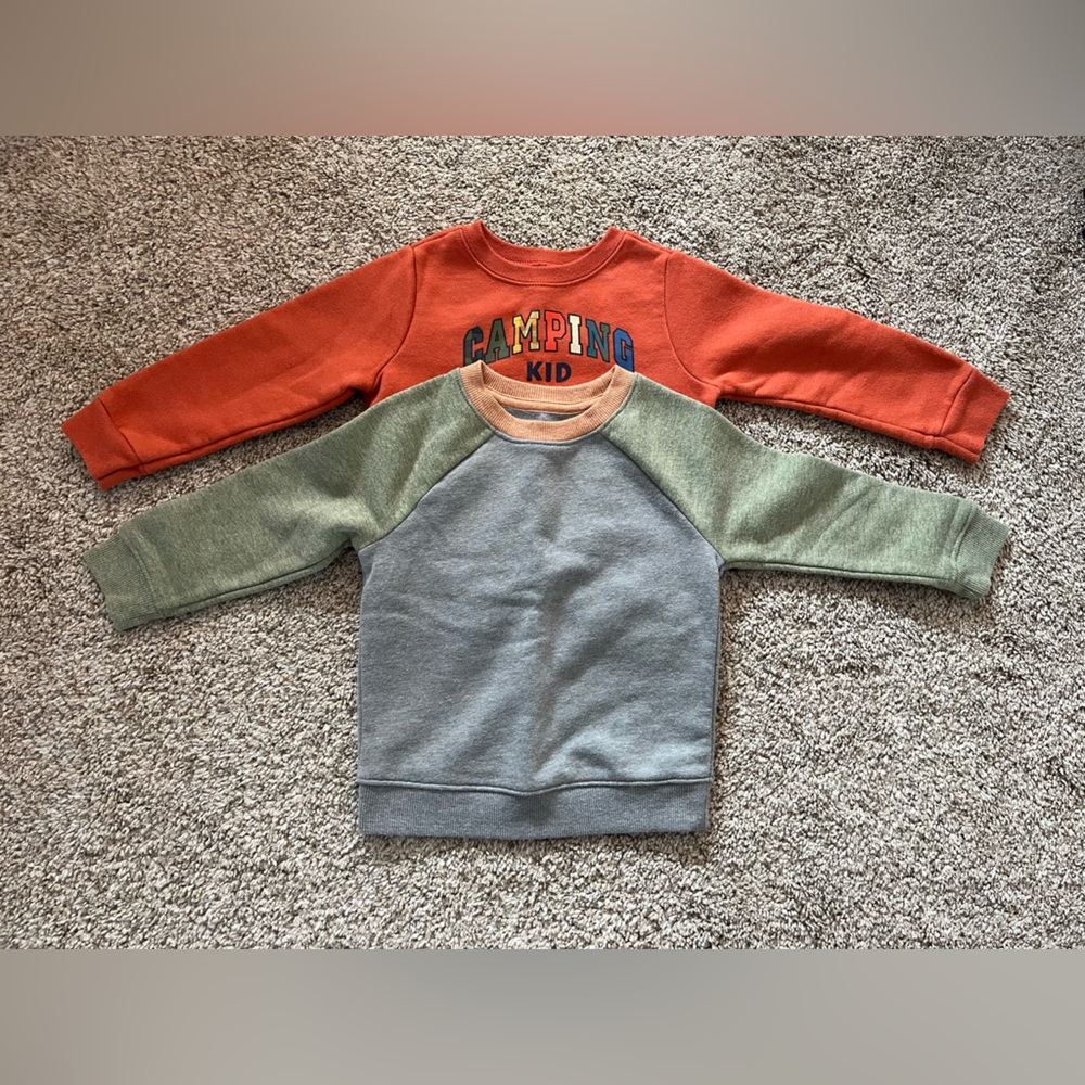 Garanimals Kids Colorblock Sweatshirt in Orange, Gray & Green